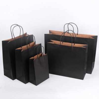 Food Kraft Paper Bags With Handle Recyclable Kraft Paper Bag With Twisted Handle Reusable Shopping Paper Bags Logo Printed