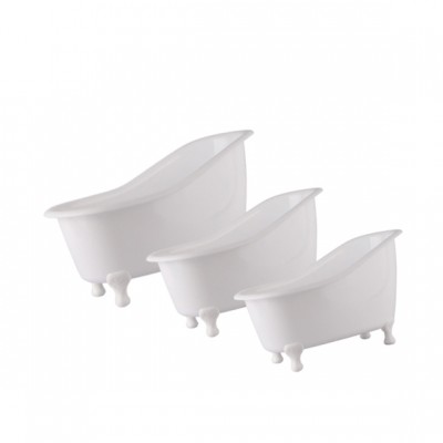 PP bathtub, white plastic container for bottles and soap